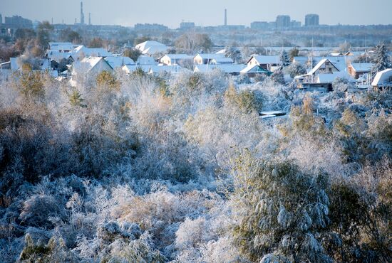 First snowfall in Omsk
