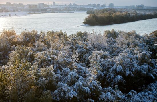 First snowfall in Omsk