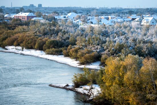First snowfall in Omsk