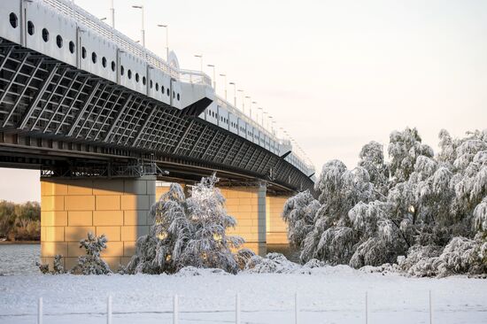 First snowfall in Omsk
