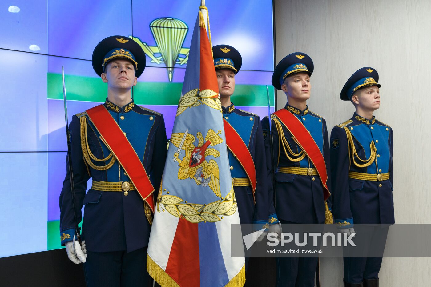 New commander of airborne forces receives banner from Defense Minister Sergei Shoigu