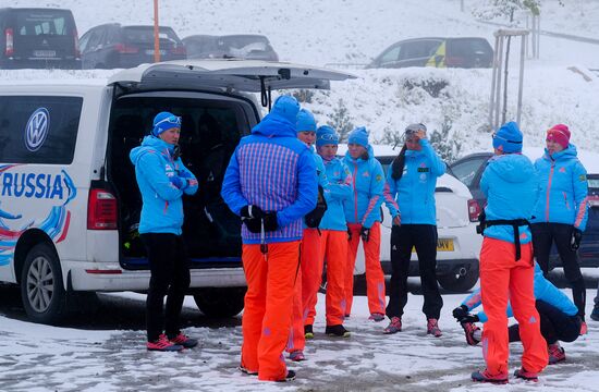 Biathlon. Russian team's training session