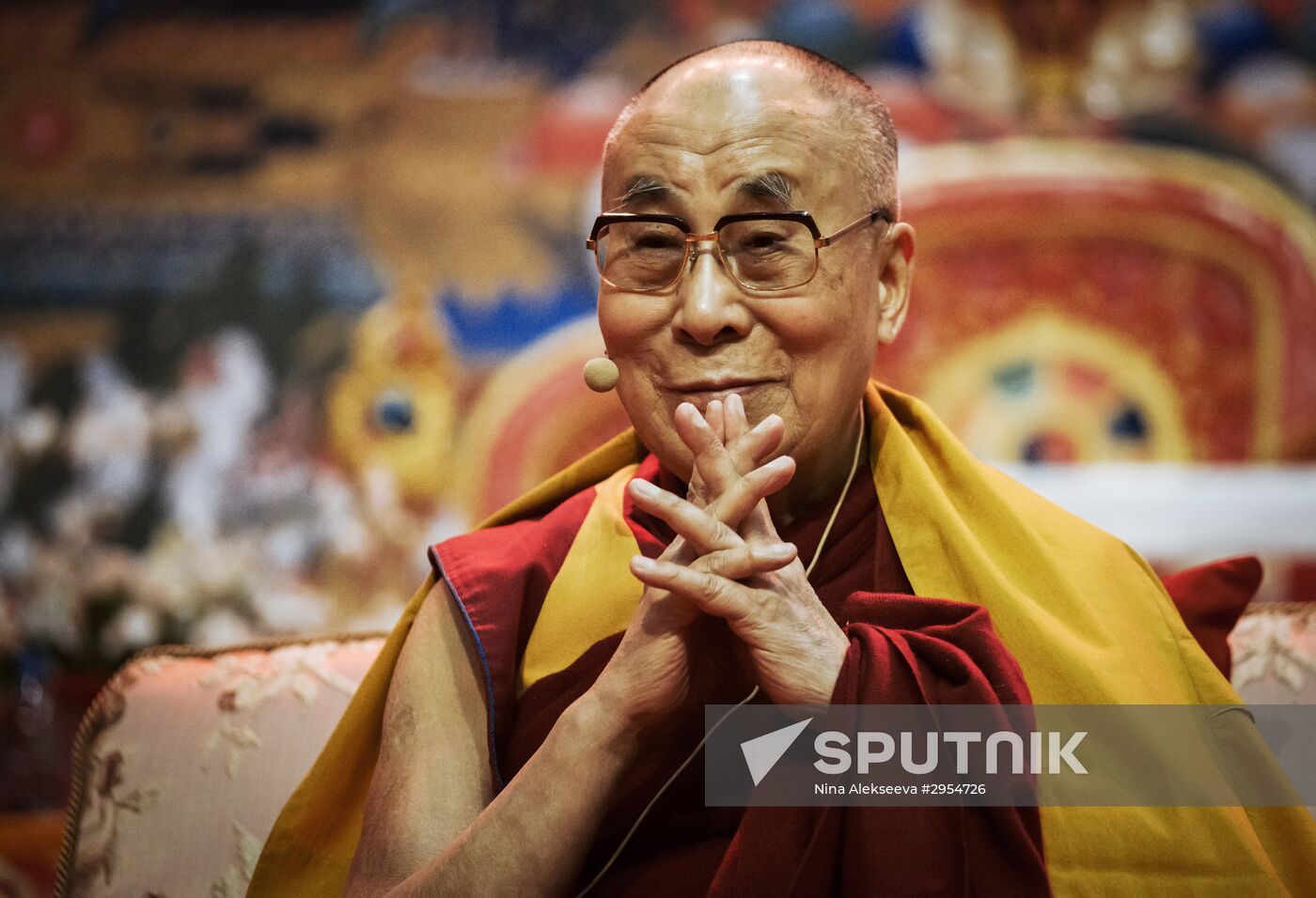 The 14th Dalai Lama gives lecture in Riga