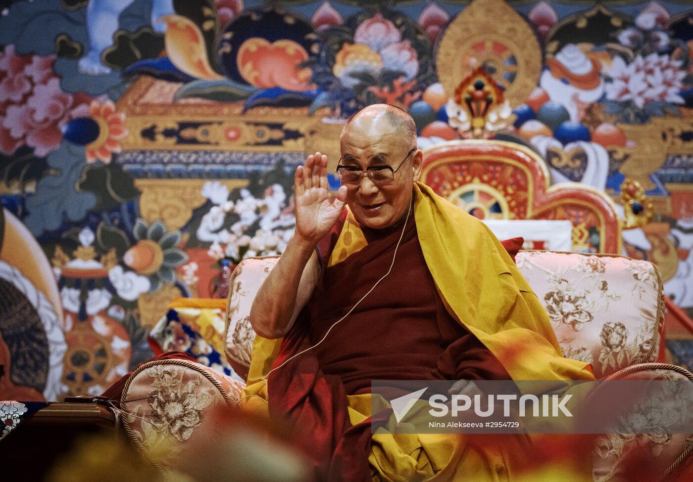 The 14th Dalai Lama gives lecture in Riga