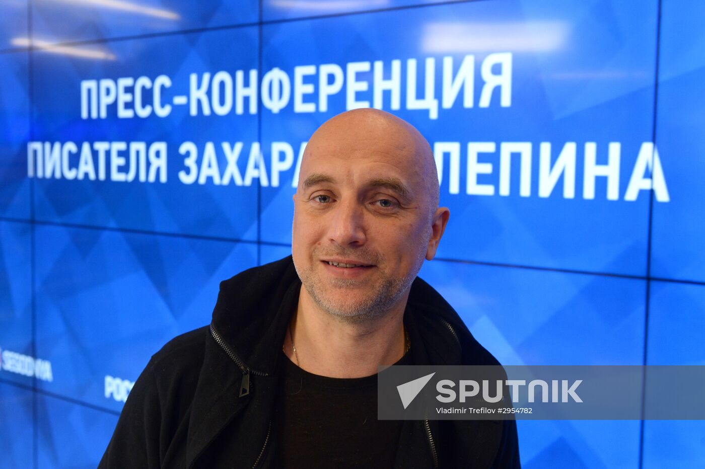 News conference by writer Zakhar Prilepin