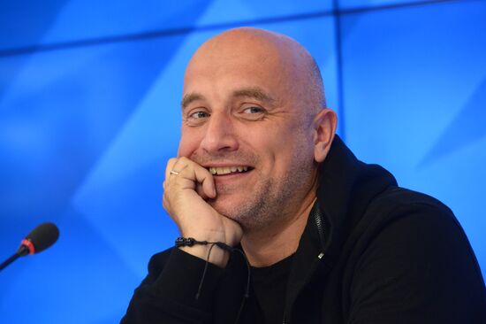 News conference by writer Zakhar Prilepin