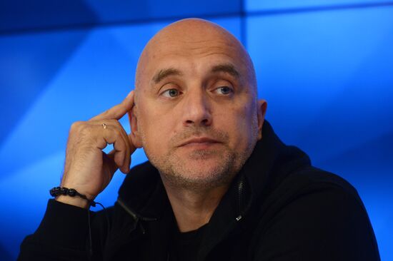 News conference by writer Zakhar Prilepin