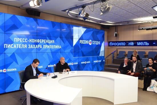 News conference by writer Zakhar Prilepin