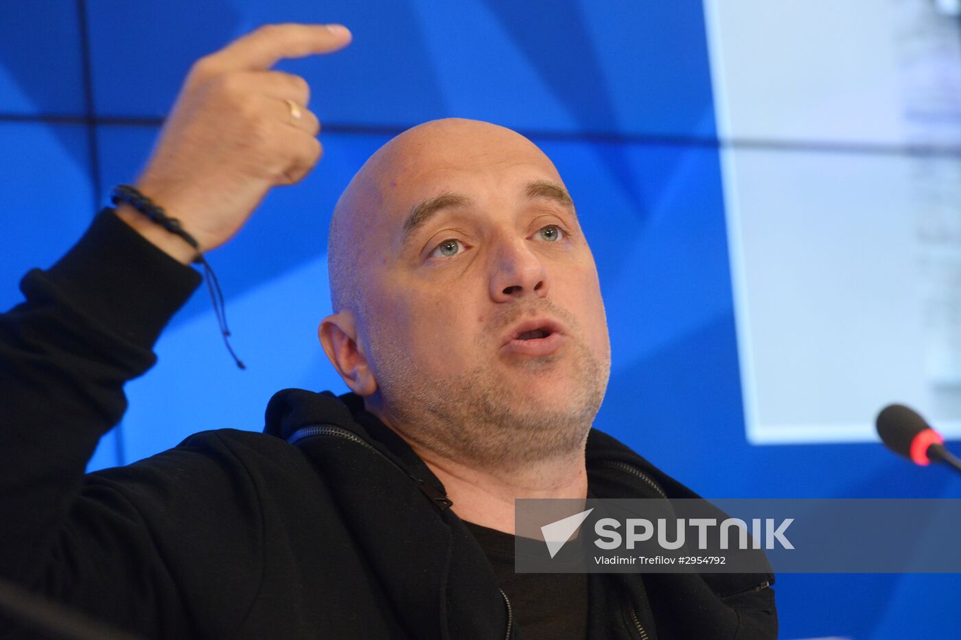 News conference by writer Zakhar Prilepin