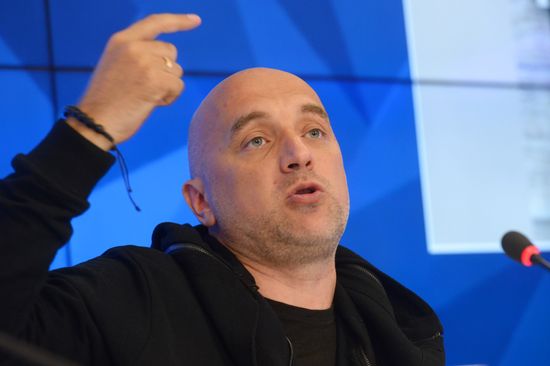 News conference by writer Zakhar Prilepin