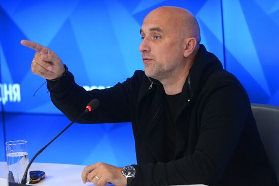 News conference by writer Zakhar Prilepin