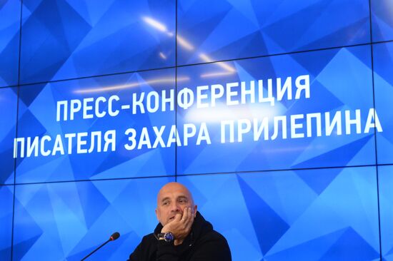 News conference by writer Zakhar Prilepin