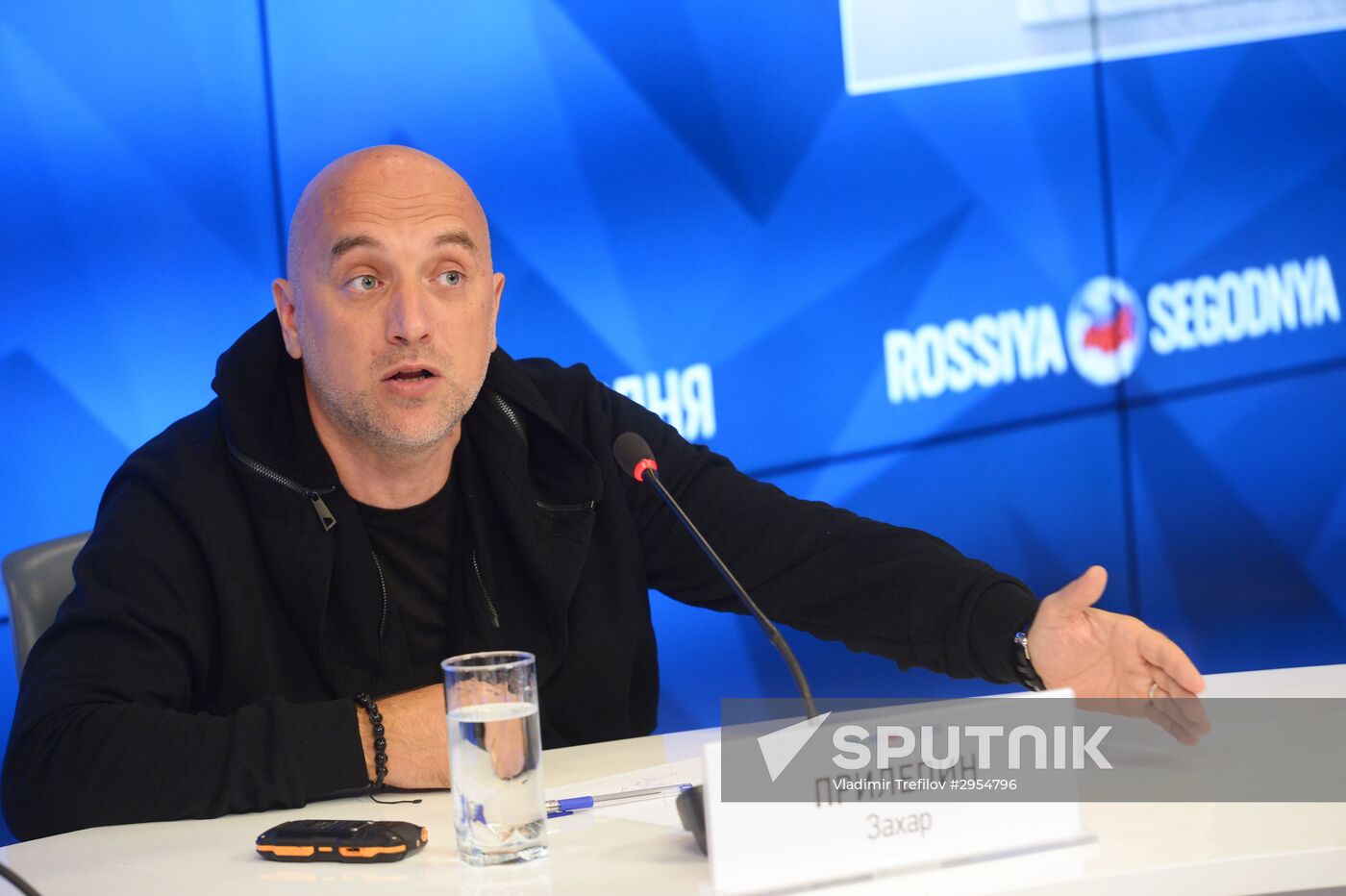 News conference by writer Zakhar Prilepin