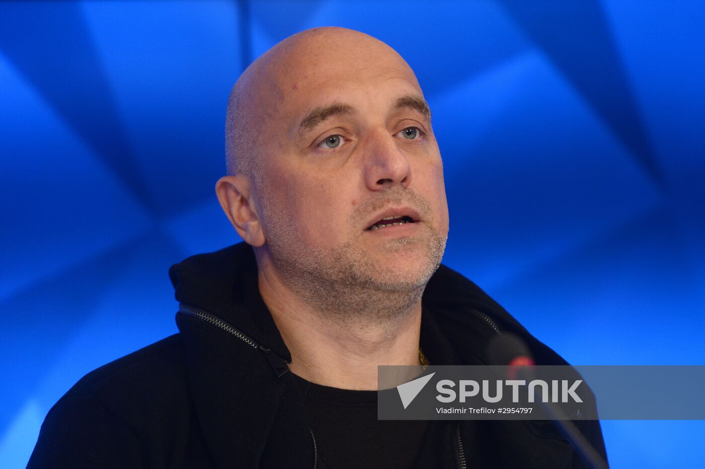 News conference by writer Zakhar Prilepin