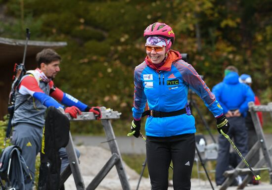Biathlon. Russian team's training session