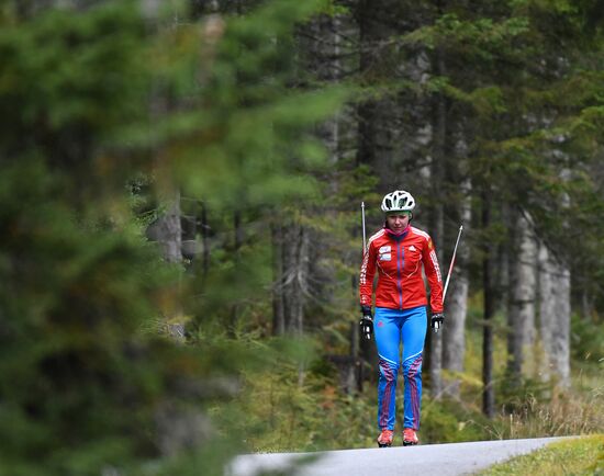 Biathlon. Russian team's training session