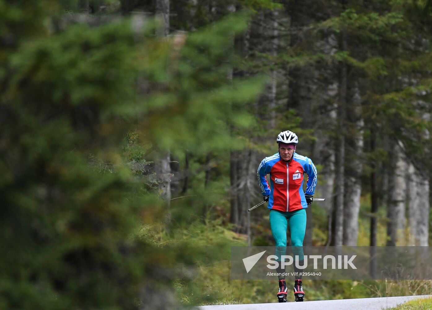 Biathlon. Russian team's training session