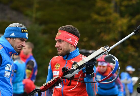 Biathlon. Russian team's training session