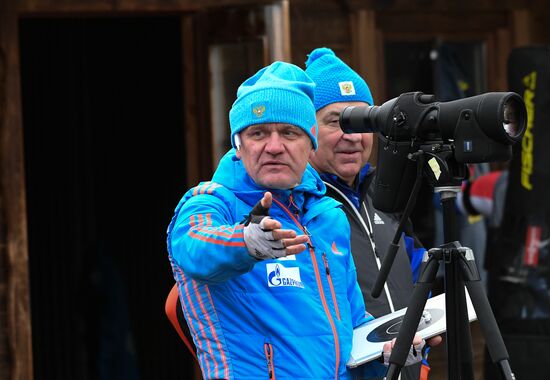 Biathlon. Russian team's training session