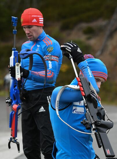 Biathlon. Russian team's training session
