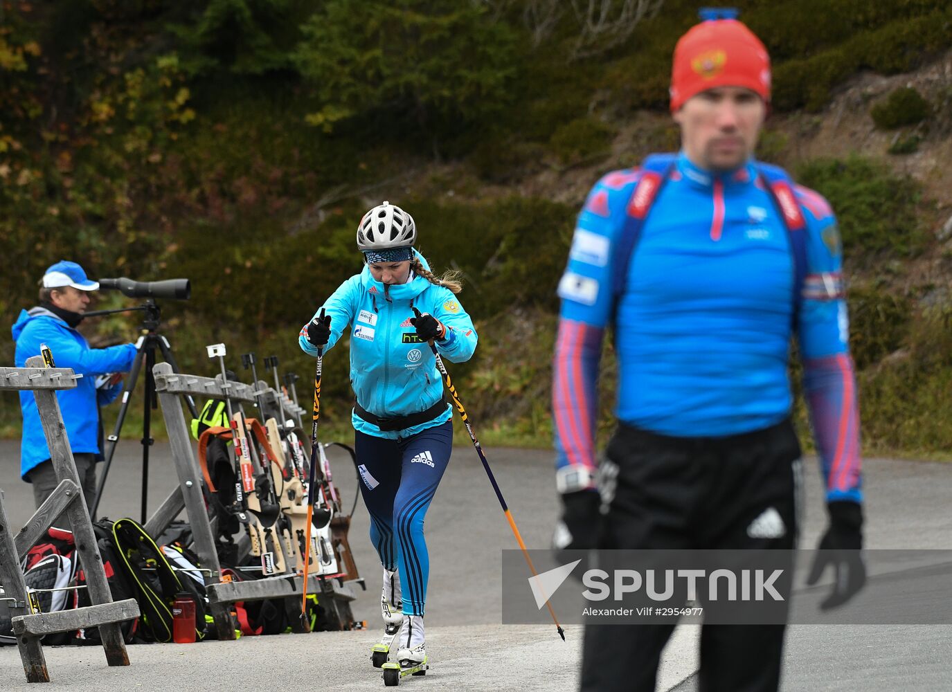 Biathlon. Russian team's training session
