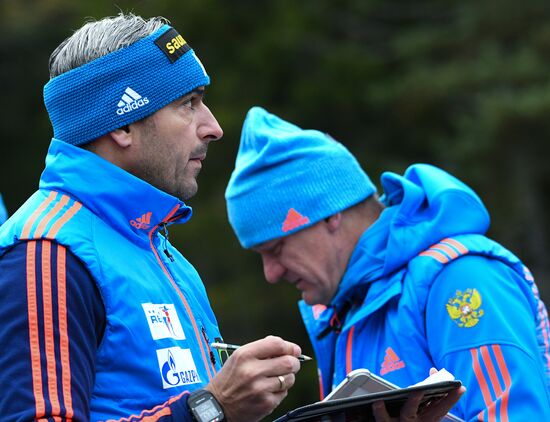 Biathlon. Russian team's training session