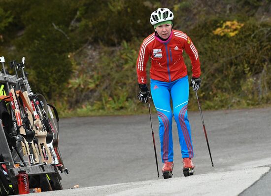 Biathlon. Russian team's training session