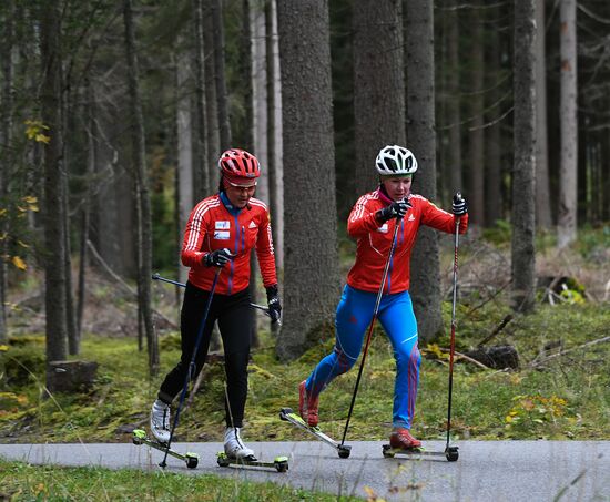 Biathlon. Russian team's training session