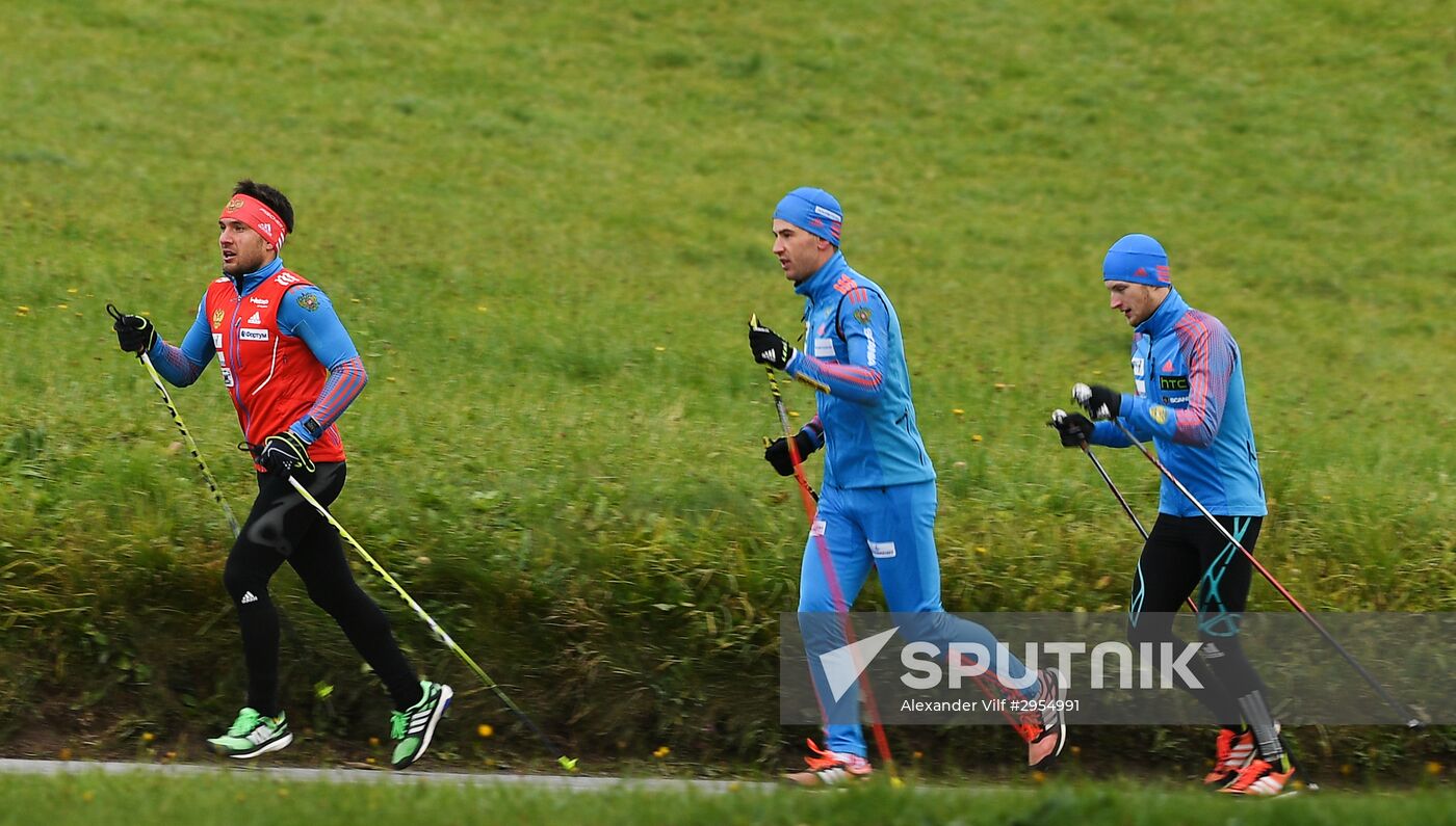 Biathlon. Russian team's training session