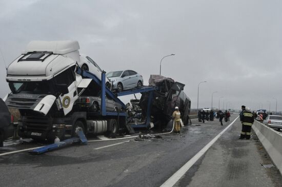 Bus accident on Beslan-Vladikavkaz highway