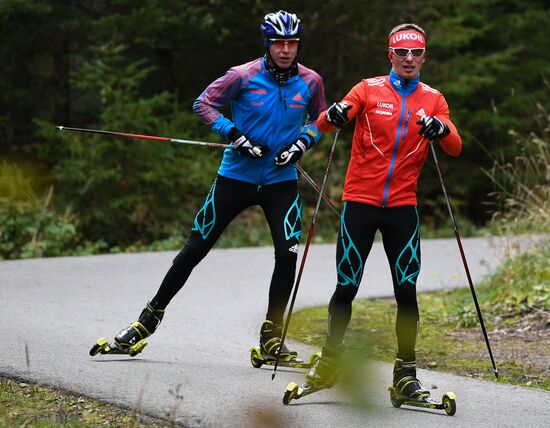 National skiing team training session