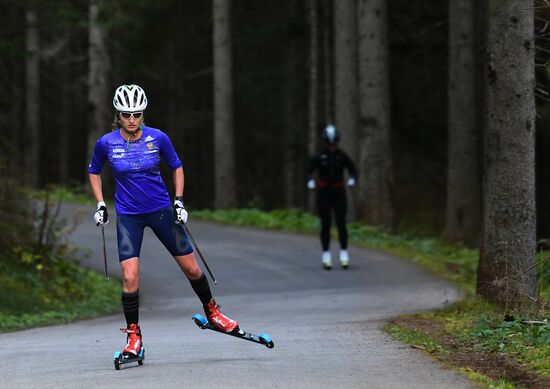 National skiing team training session