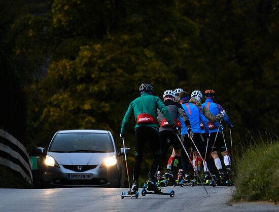 National skiing team training session