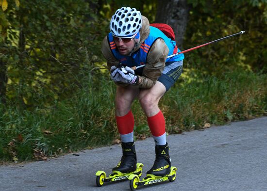 National skiing team training session