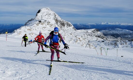 National skiing team training session