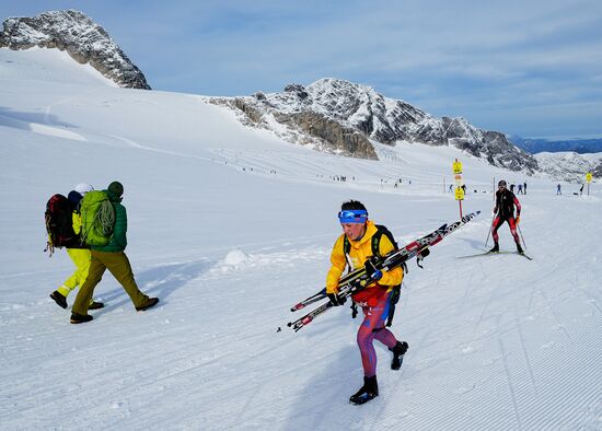 National skiing team training session