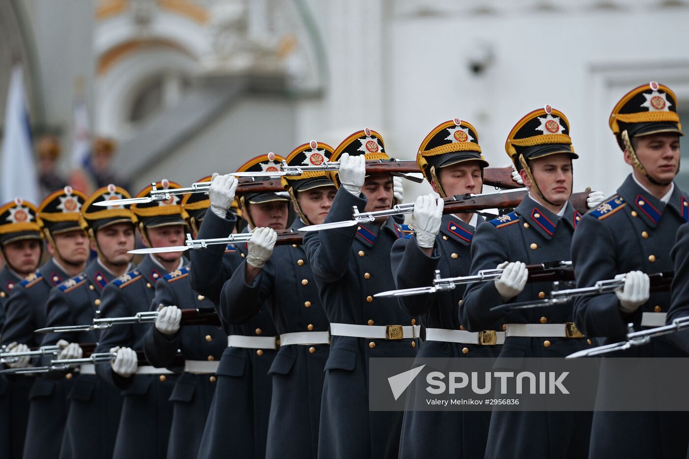 The year's last guard mounting ceremony of dismounted and cavalry guards