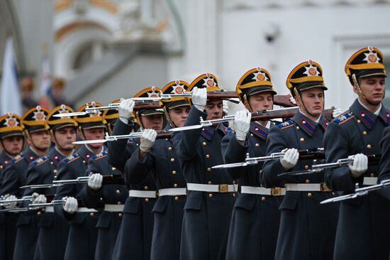 The year's last guard mounting ceremony of dismounted and cavalry guards