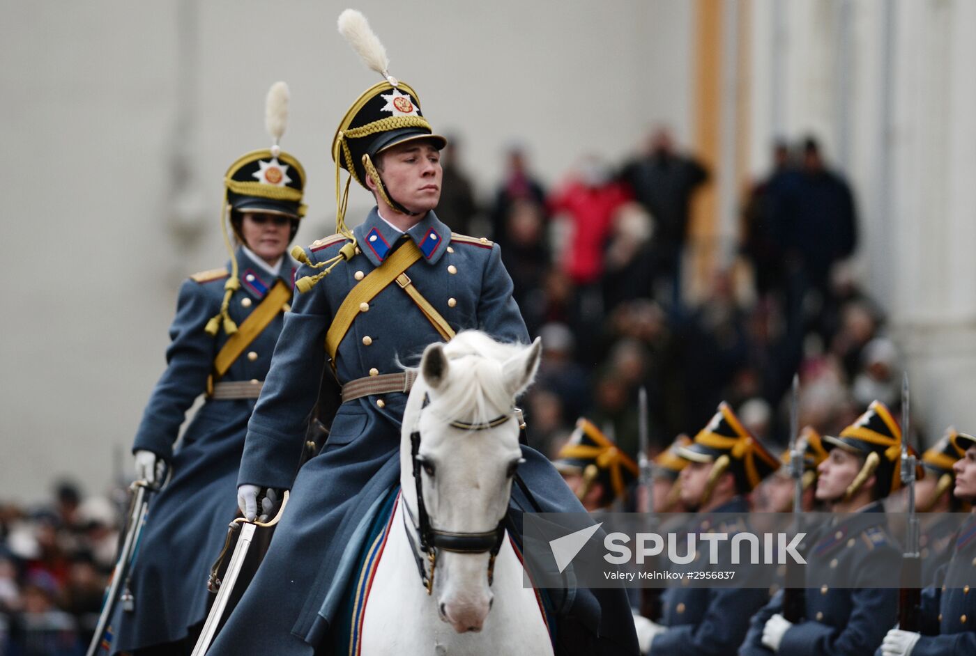The year's last guard mounting ceremony of dismounted and cavalry guards