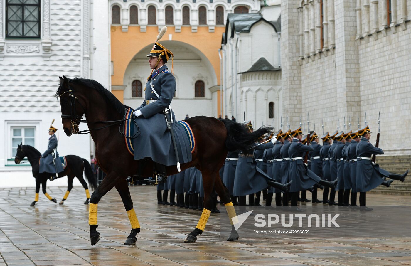 The year's last guard mounting ceremony of dismounted and cavalry guards