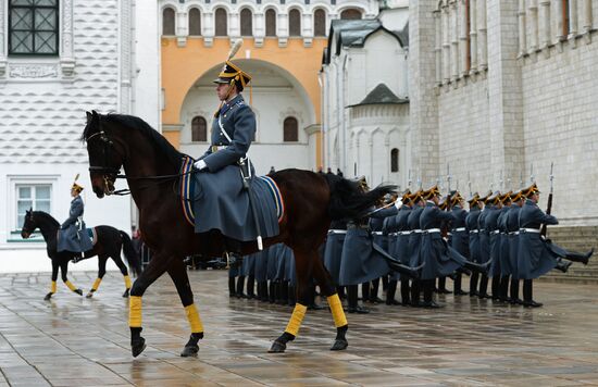 The year's last guard mounting ceremony of dismounted and cavalry guards