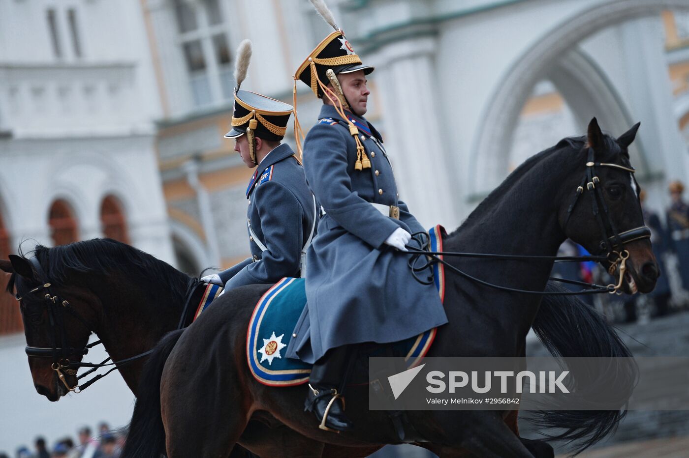 The year's last guard mounting ceremony of dismounted and cavalry guards