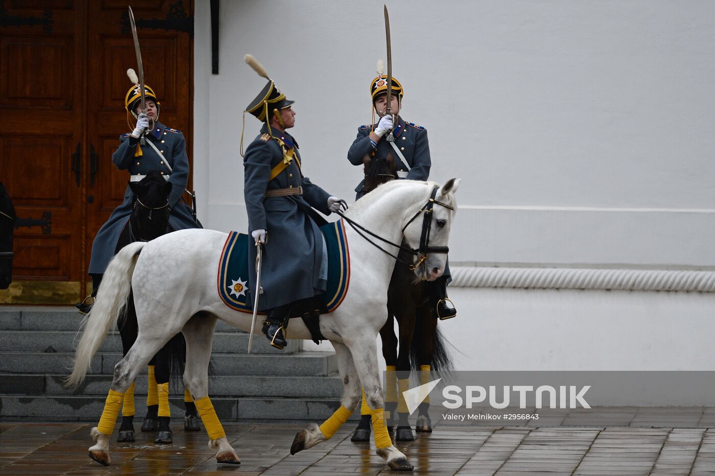 The year's last guard mounting ceremony of dismounted and cavalry guards