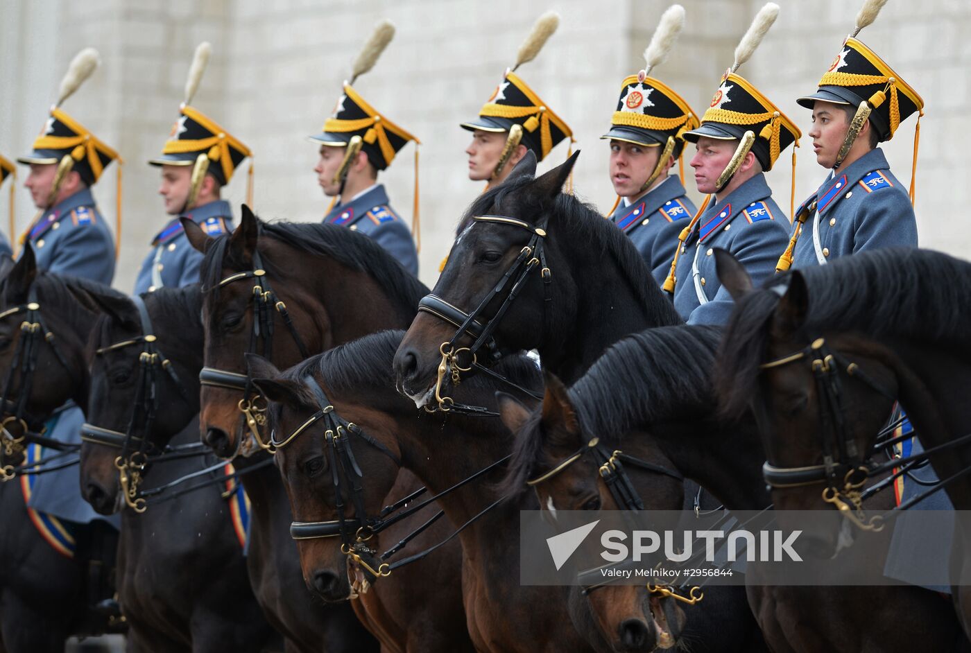 The year's last guard mounting ceremony of dismounted and cavalry guards