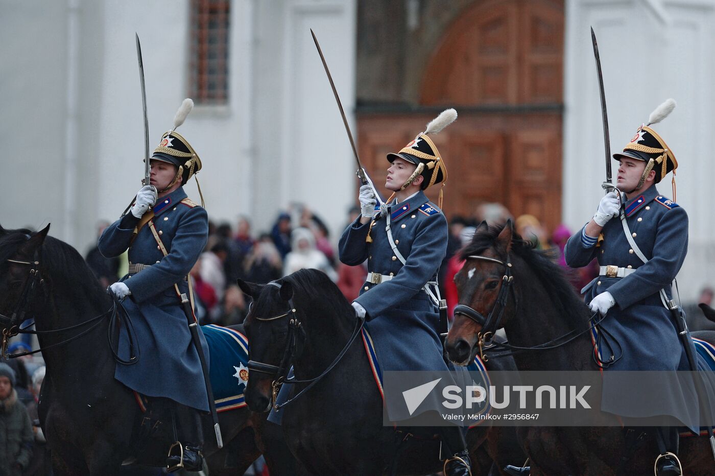 The year's last guard mounting ceremony of dismounted and cavalry guards