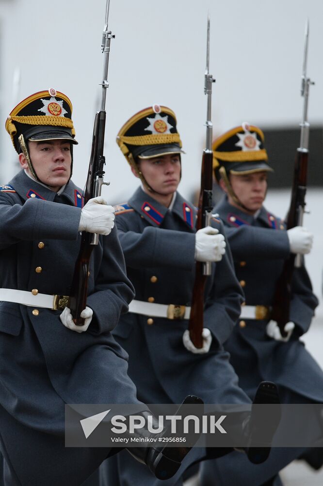 The year's last guard mounting ceremony of dismounted and cavalry guards