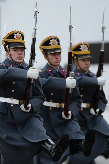 The year's last guard mounting ceremony of dismounted and cavalry guards