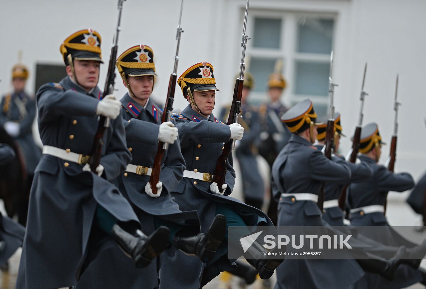 The year's last guard mounting ceremony of dismounted and cavalry guards