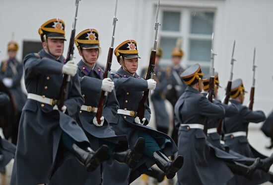 The year's last guard mounting ceremony of dismounted and cavalry guards