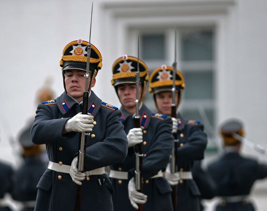 The year's last guard mounting ceremony of dismounted and cavalry guards